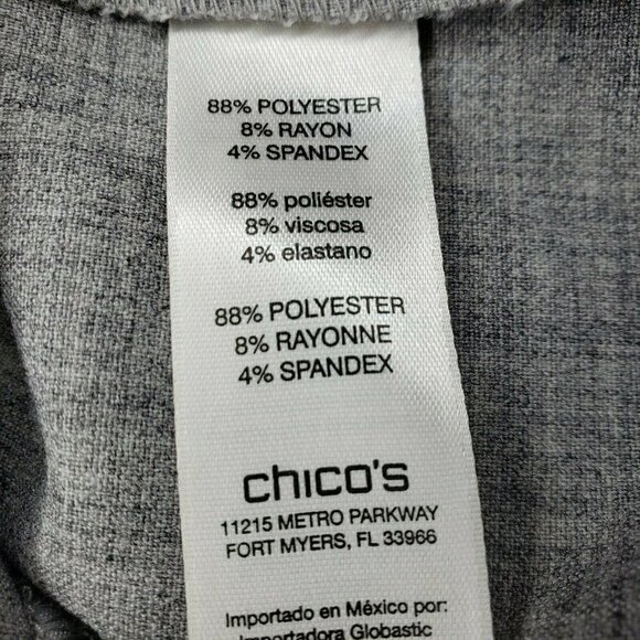 Chicos Trouser Dress PantsSize 1 M 8 Gray Pockets Pleated - Picture 6 of 8